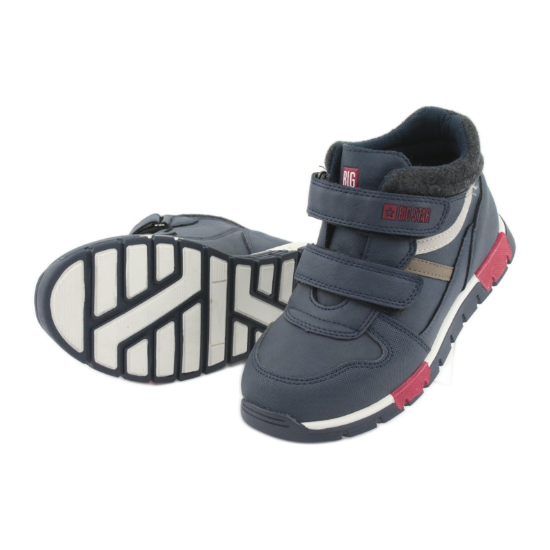 Chaussures de sport velcro Big Star 374065 bleu marine blanc rouge 5