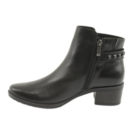 Caprice Bottes en cuir pour femmes avec goujons 25433 noir 2