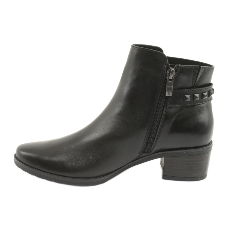 Caprice Bottes en cuir pour femmes avec goujons 25433 noir 2