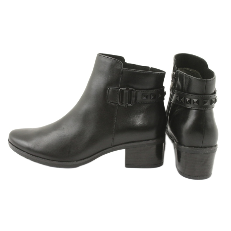 Caprice Bottes en cuir pour femmes avec goujons 25433 noir le noir 5