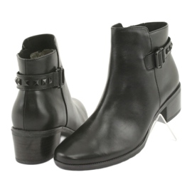 Caprice Bottes en cuir pour femmes avec goujons 25433 noir 3