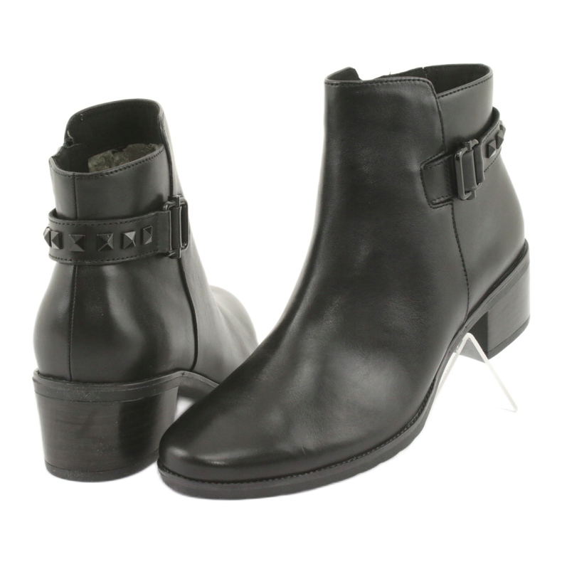 Caprice Bottes en cuir pour femmes avec goujons 25433 noir le noir 3