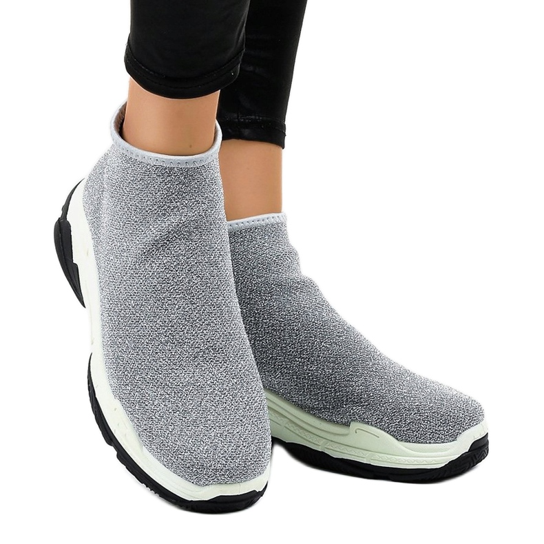 Chaussures de sport grises avec élastique LA33P 2