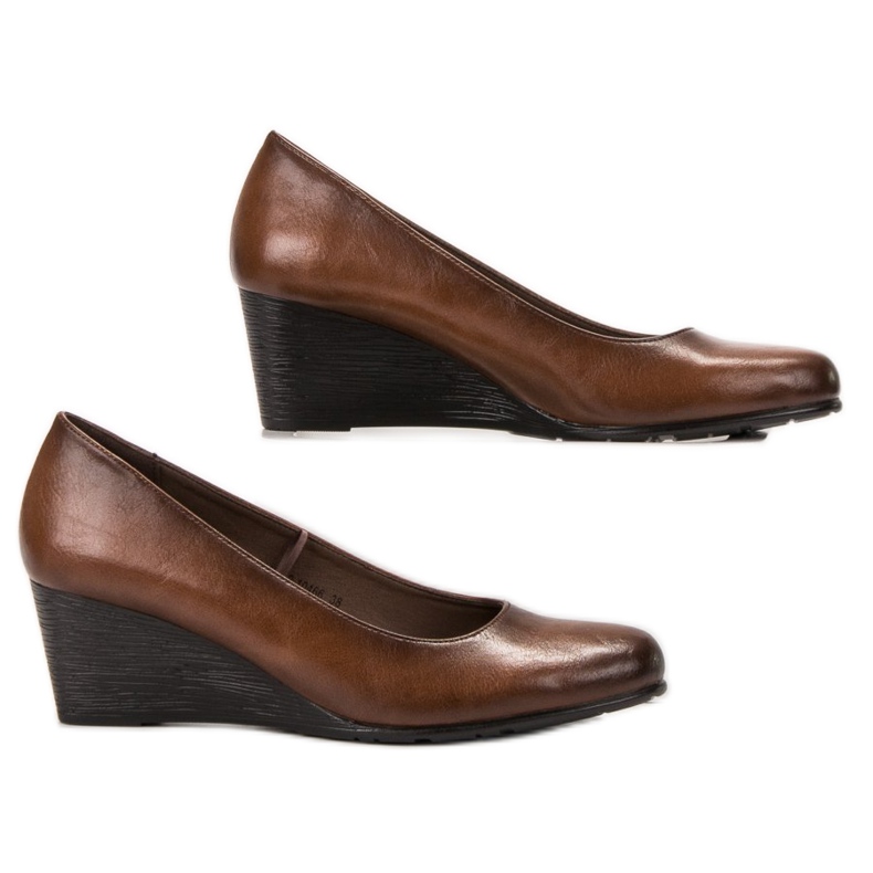 Vinceza Escarpins marron sur un coin brun 1