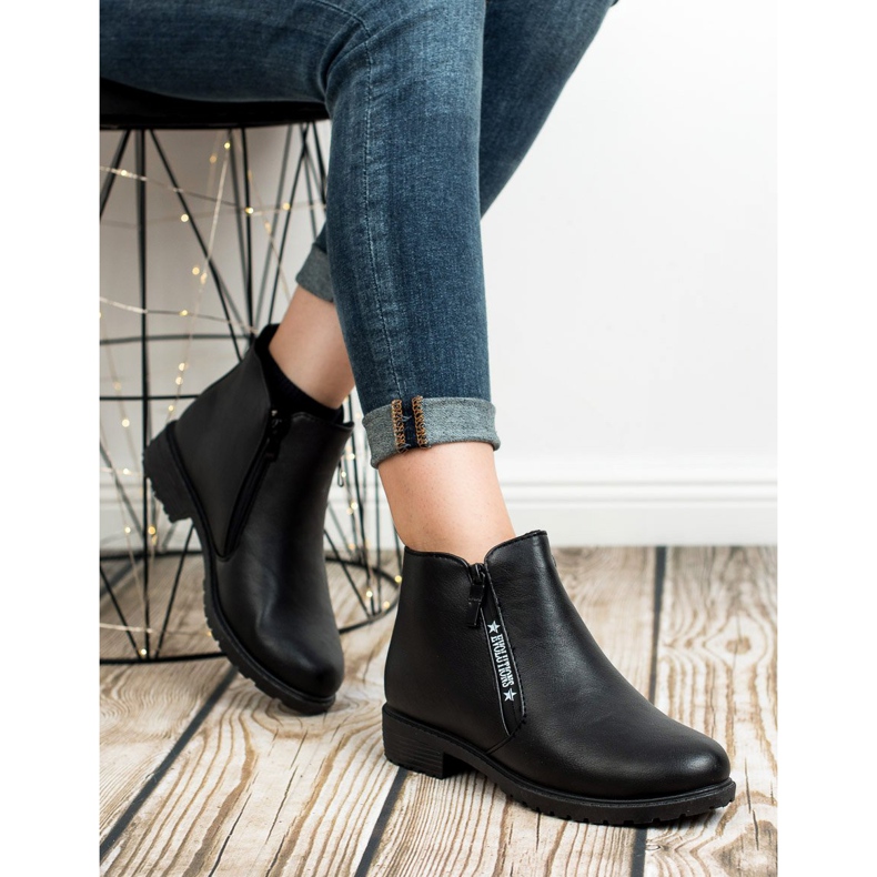 SHELOVET Bottes noires classiques le noir 2