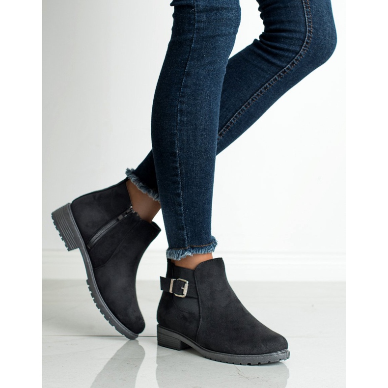 SHELOVET Bottines en daim le noir 2