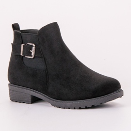 SHELOVET Bottines en daim le noir 3