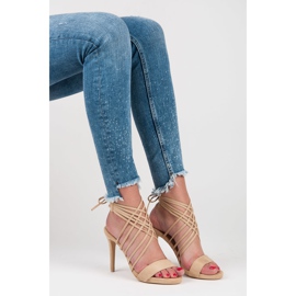 Vices Talons hauts en daim avec reliure beige 2