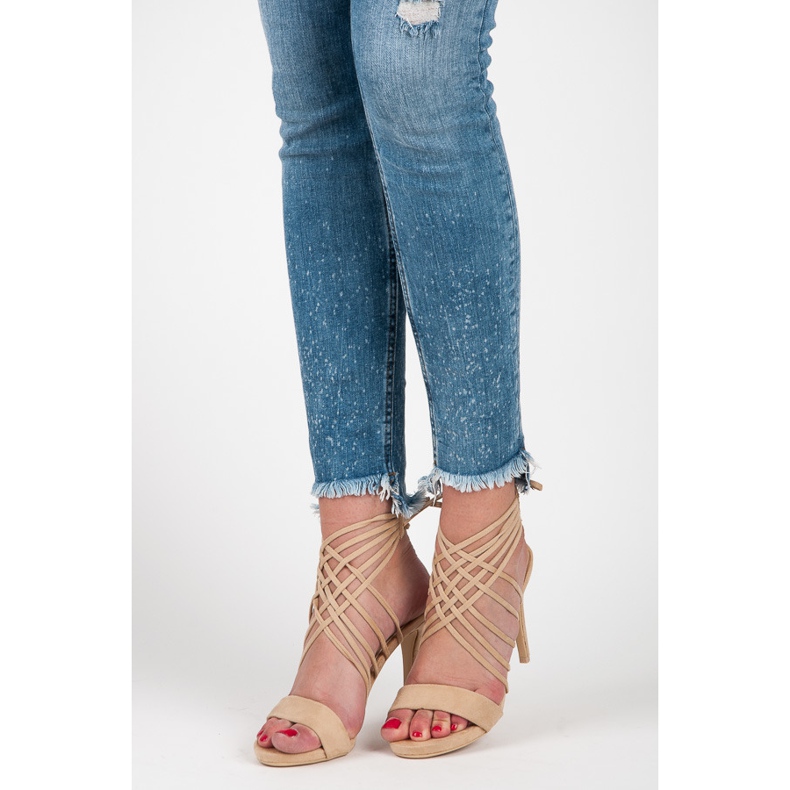 Vices Talons hauts en daim avec reliure beige 1