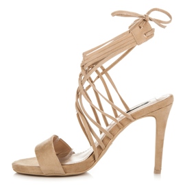 Vices Talons hauts en daim avec reliure beige 5