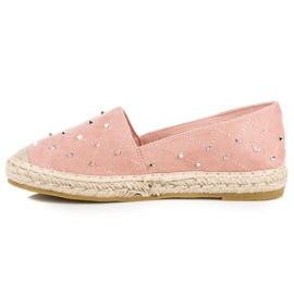 Coura Espadrilles en daim matelassé rose 3