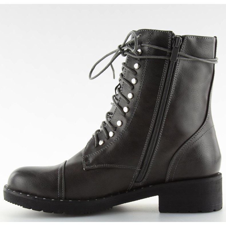 Boots grises à clous gris B0-193 Gris 2 Boots grises à clous gris B0-193 Gris 2