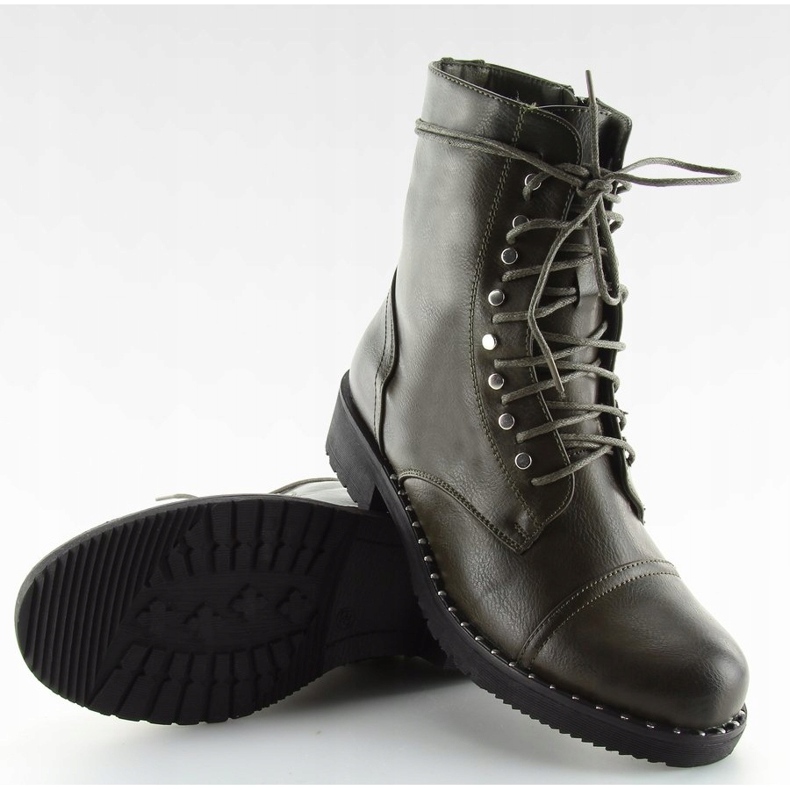 Boots vertes à clous B0-193 Vert 1