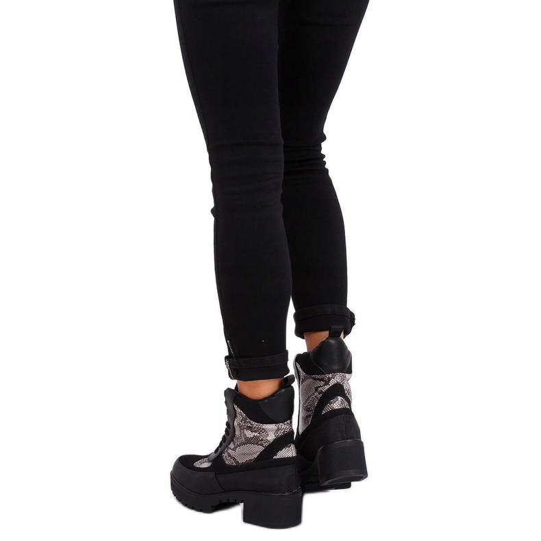Noir Bottines noires femme 99-58 Snake Skin 1