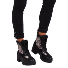 Noir Bottines noires femme 99-58 Snake Skin 2