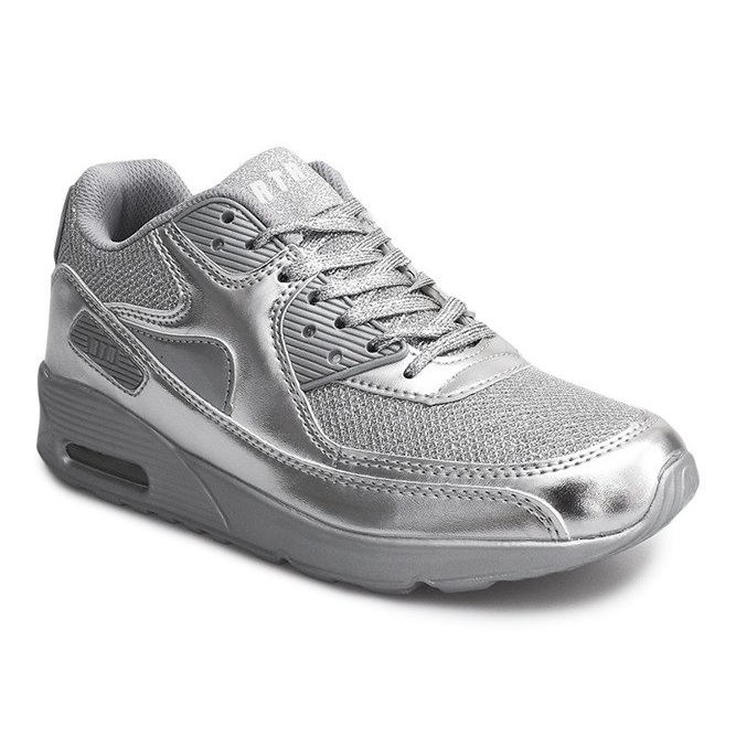 Chaussures de course de sport D1-19 Argent gris 1