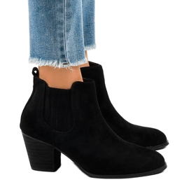 Bottines en daim noir sur le poteau SA-3338 le noir 2
