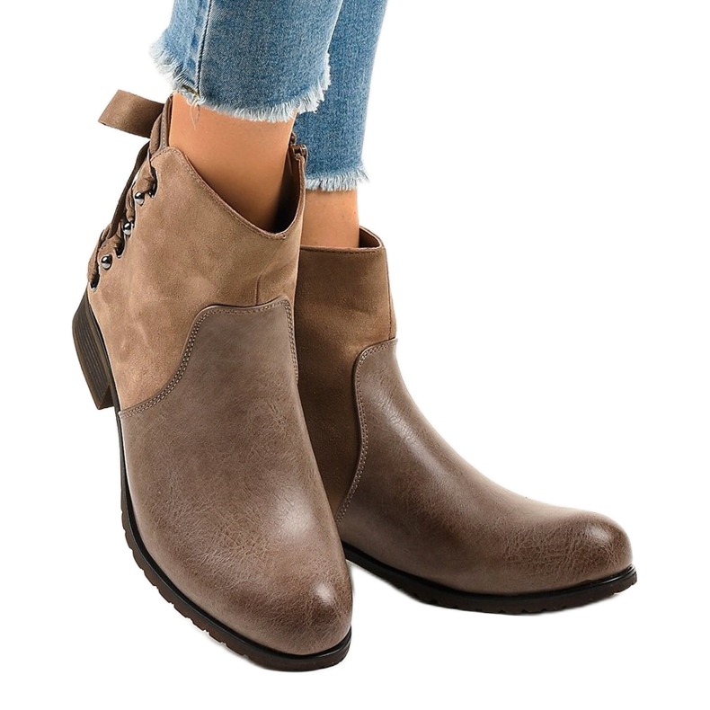 Bottes isolées en daim kaki C562 multicolore vert 1