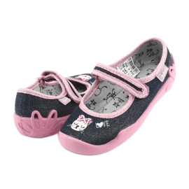 Chaussures enfant Befado 114X352 bleu marin rose gris 4