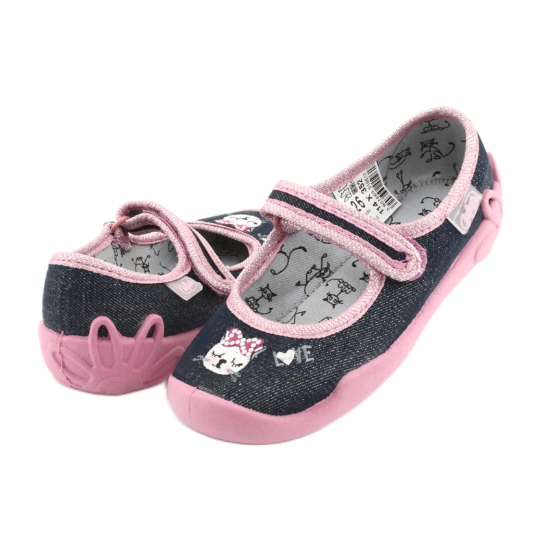 Chaussures enfant Befado 114X352 bleu marine rose gris 4
