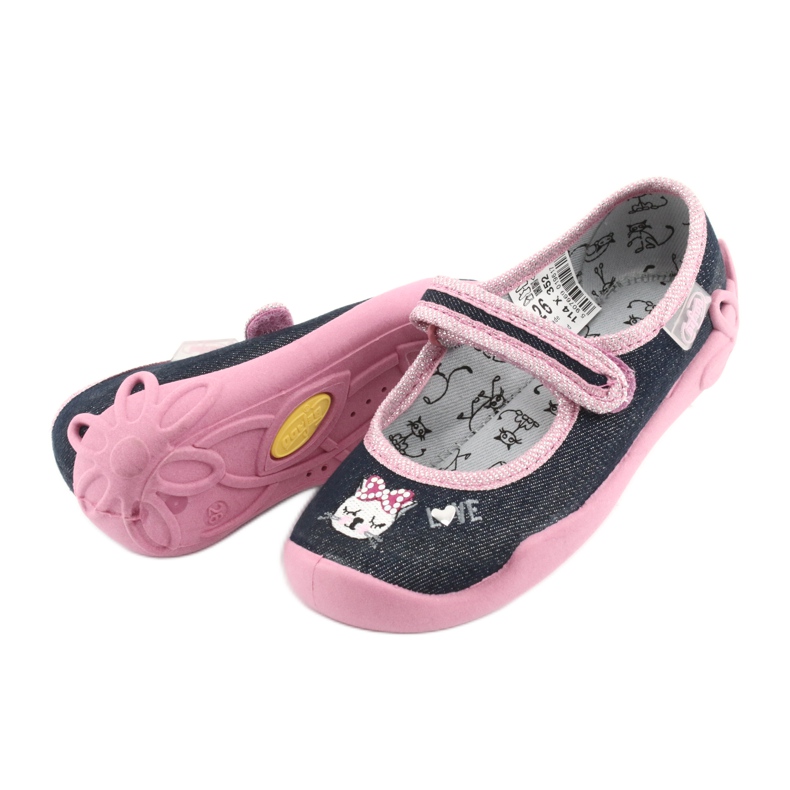 Chaussures enfant Befado 114X352 bleu marin rose gris 5