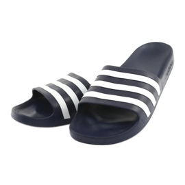 Chaussons Adidas Adilette Aqua M F35542 blanc bleu marine 3