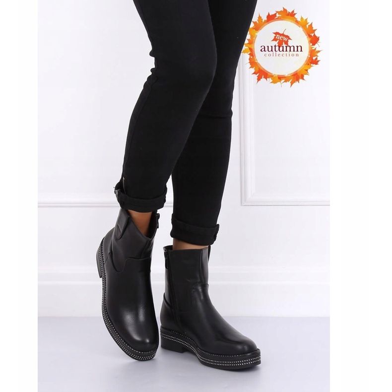 Bottes noires plates pour femmes CH1812-1 Noir 1