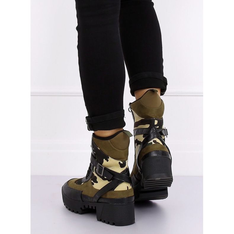 Bottines camouflage GLV003 Olive vert 2