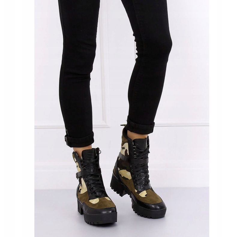 Bottines camouflage GLV003 Olive vert 1