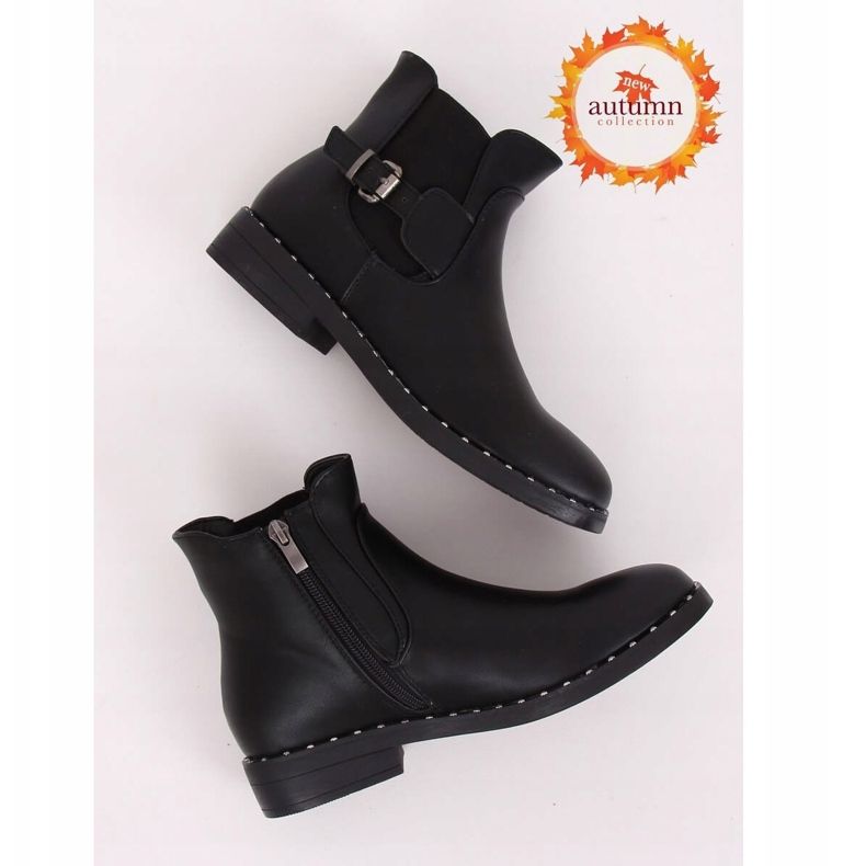 Bottines Chelsea noires pour femmes HFN-2279 Noir le noir 1