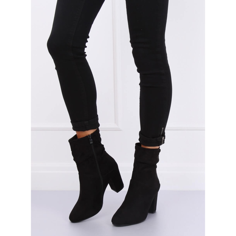 Noir FR-1186 Bottines noires à talons 2