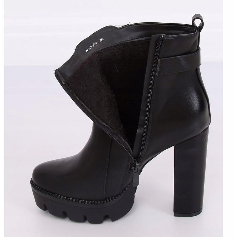 Bottines compensées noires NS069P Noir 2