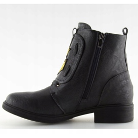 Black H-4 Bottes de travail noires avec patchs le noir 1