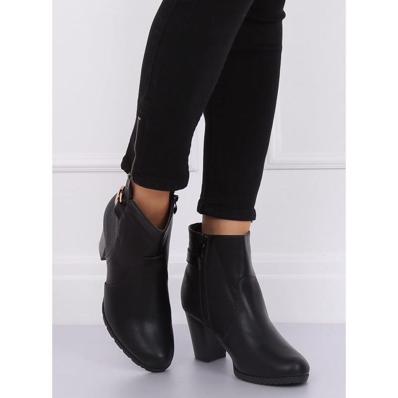 Bottines noires à talons F168 Noir 2