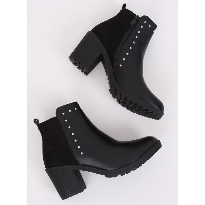 Bottes sur un talon stable noir Y8163 Noir 1