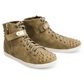 Baskets Hautes Avec Clous G911 Kaki vert 2