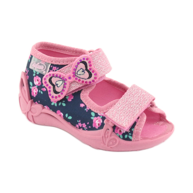 Chaussures enfant Befado jaune 242P094 bleu marine rose 2