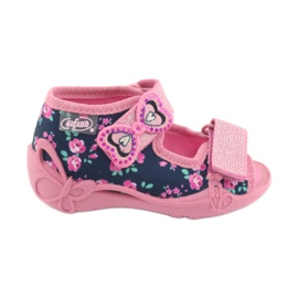 Chaussures enfant Befado jaune 242P094 bleu marin rose 1
