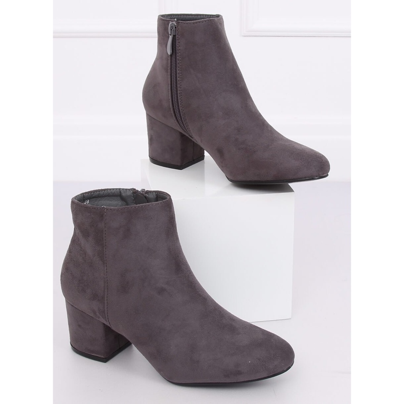 Gris Bottines grises à talons YQ216P Gris 1