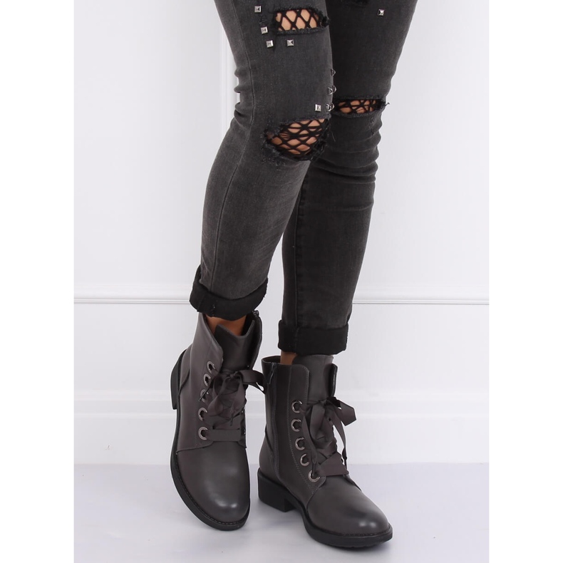 Gris Bottines à lacets gris ZX2805 Gris 2