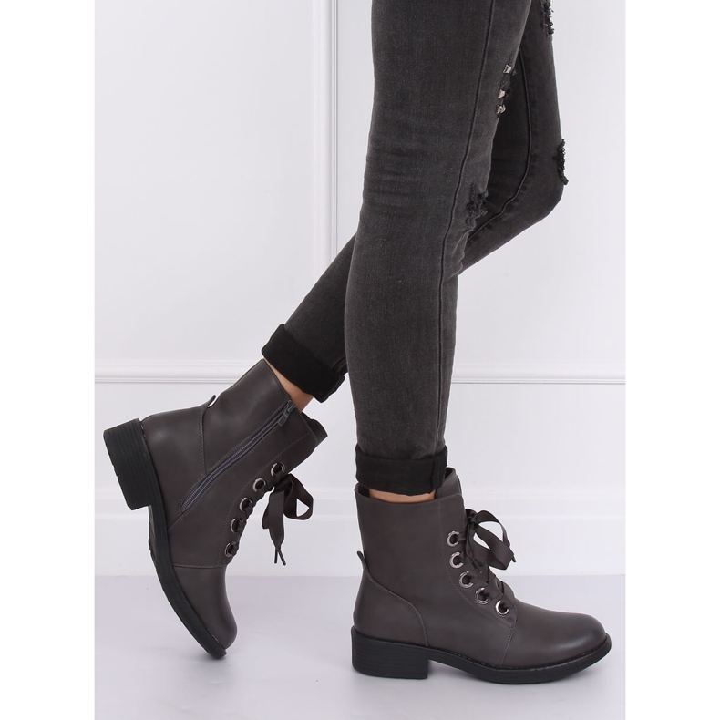 Gris Bottines à lacets gris ZX2805 Gris 1 Gris Bottines à lacets gris ZX2805 Gris 1