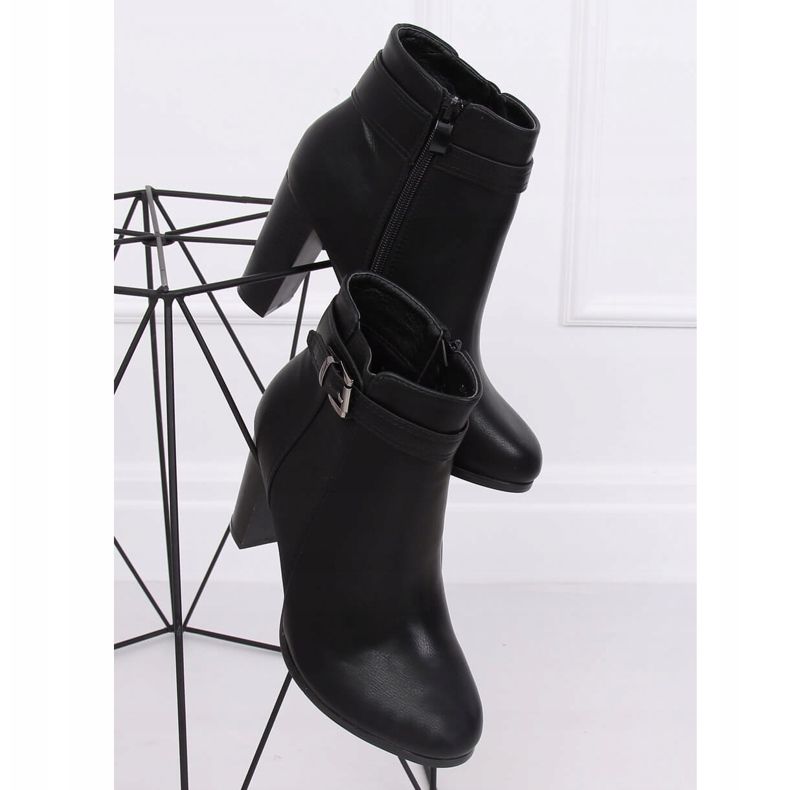 Noir F815-2 Bottines noires à talons le noir 2