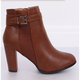 Bottines à talon marron F815-2 Camel brun 1