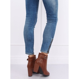 Bottines à talon marron F815-2 Camel brun 2