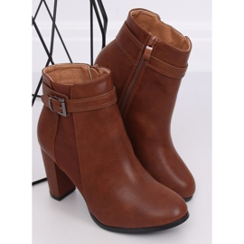 Bottines à talon marron F815-2 Camel brun 3