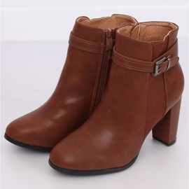 Bottines à talon marron F815-2 Camel brun 4
