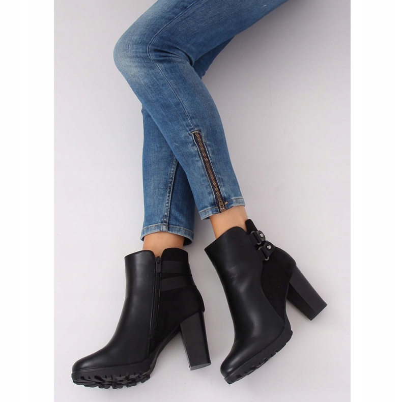 Bottines noires à talons Z182 Noir 2