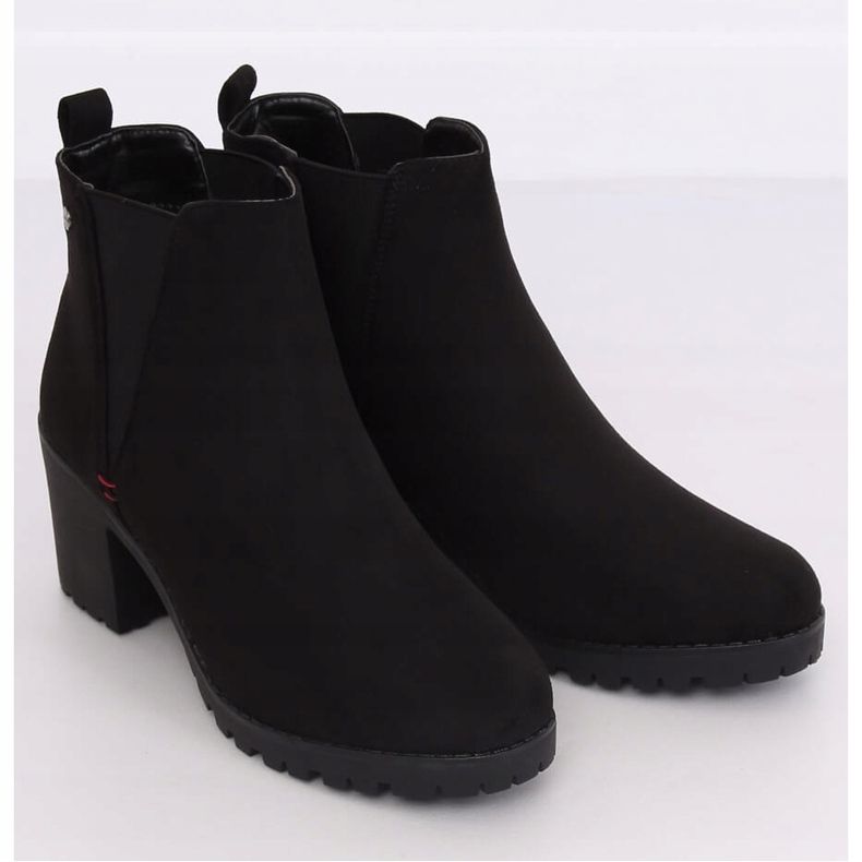 Bottines noires à talons larges W373 Noir 1