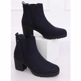 Bottines marine à talons larges W373 Bleu bleu marine 1