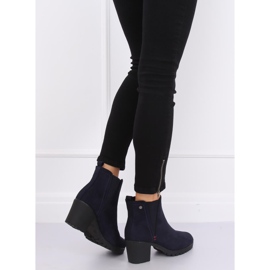 Bottines marine à talons larges W373 Bleu bleu marine 2